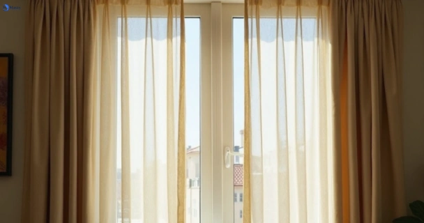 Dusty and dull curtains in oak-park-vic before steam cleaning